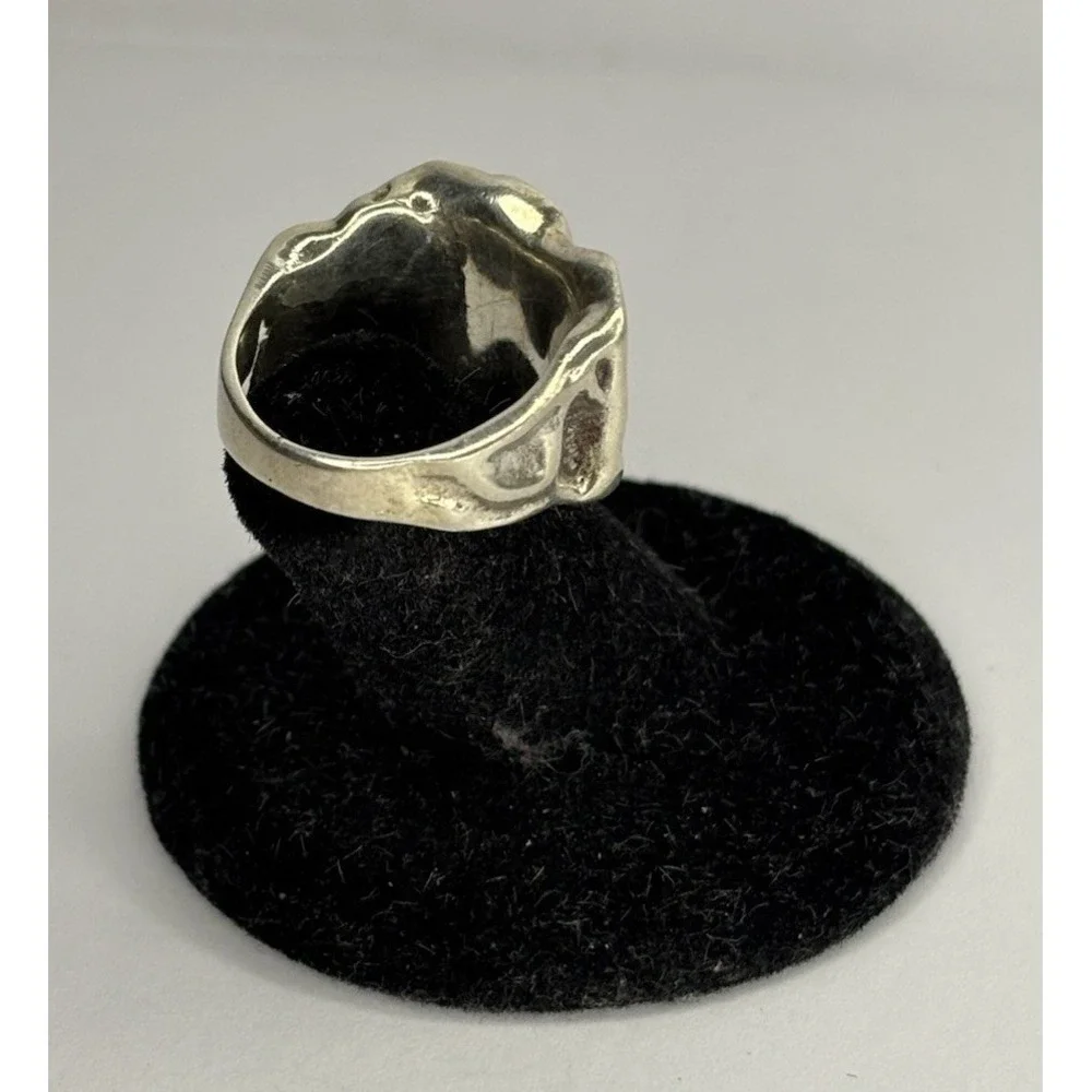 Sterling Silver Brutalist Abstract Ring Size 7 Artisan‎ Modernist Chunky
